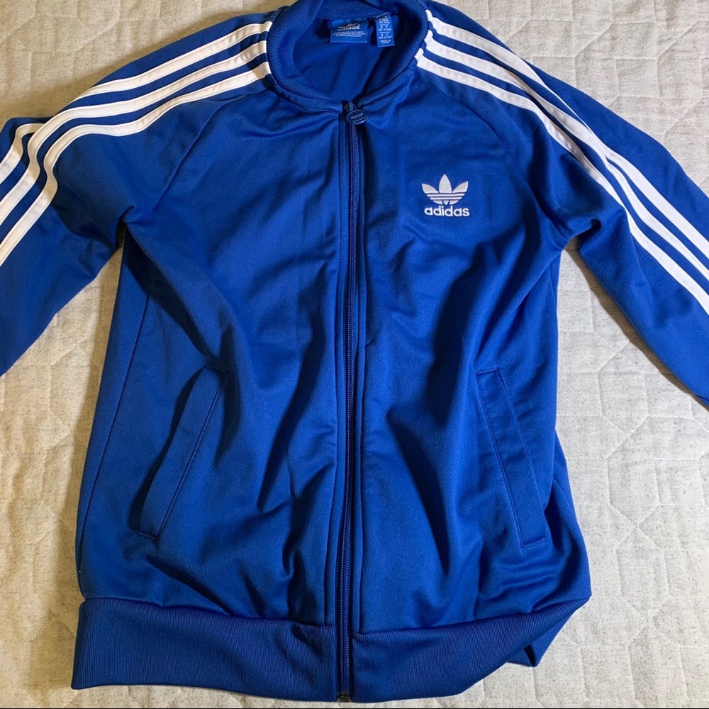 adidas blue track jacket